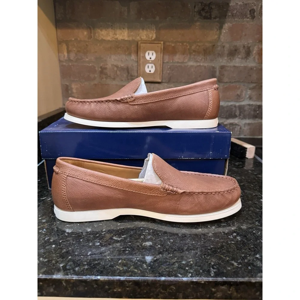 Polo Ralph Lauren Merton Loafer Slip On Round Toe Venetian Tan Size 10.5 Leather